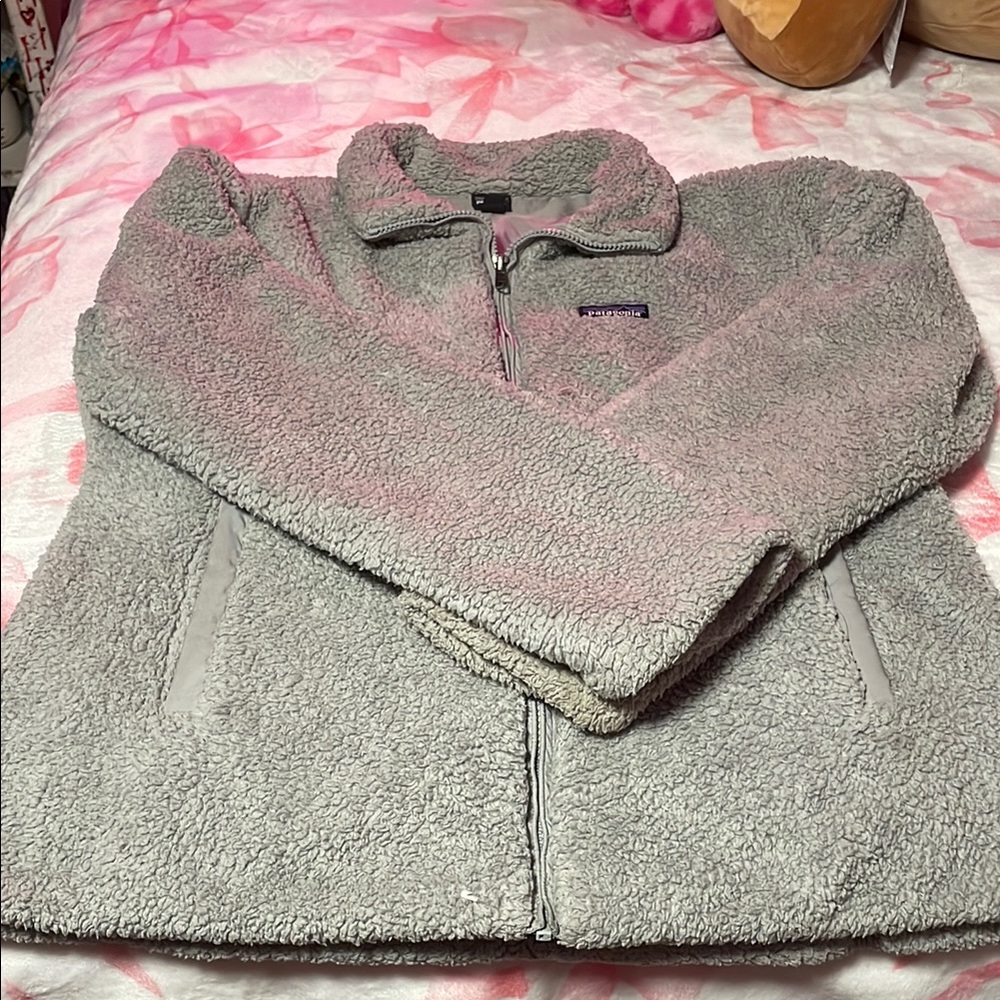 Patagonia Gray Teddy Jacket Cozy Fleece Warmth